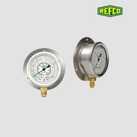 Εικόνα για Refco Bourdon Μανόμετρο με πλήρωση λαδιού MR-306-DS-MULTI 4664456 (-1..+30bar, bottom connection 1/4")